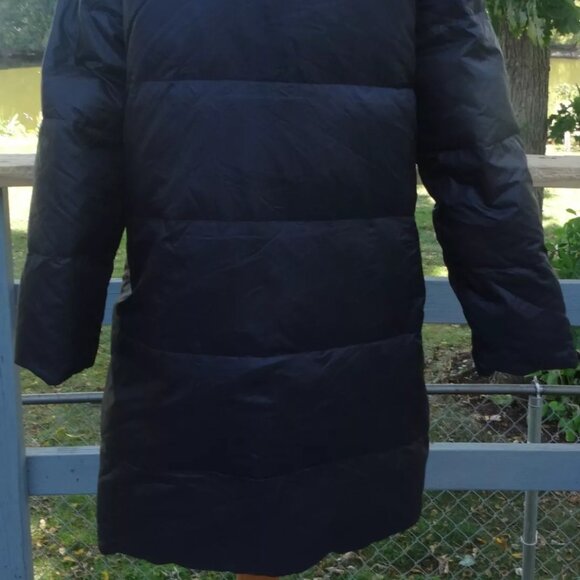 EILEEN FISHER Large Weather Resistant Long Reversible Down Coat Parka - Picture 7 of 7